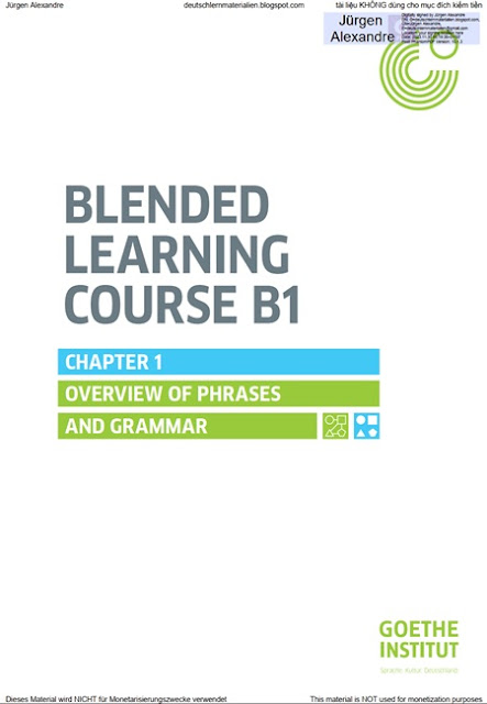 Blended Learning Course B1 - Overview of Phrases and Grammar