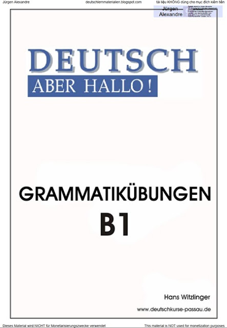 Deutsch aber HALLO - Grammatikübungen B1